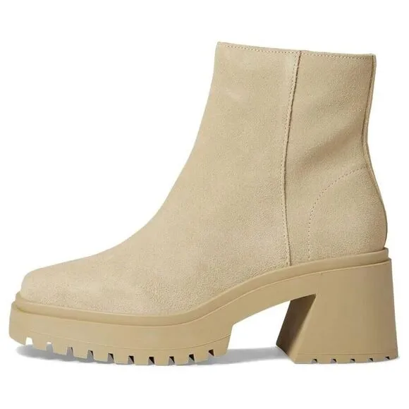 Steve Madden Fella Boots Women's US 8.5 Sand Suede Round Toe Ankle Bootie KHD392