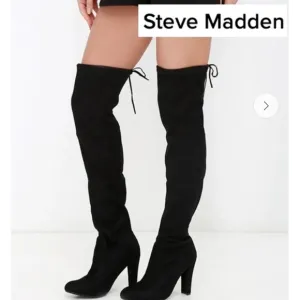 Steve Madden  Gorgeous Black Vegan suede over the knee boots, 8,  GD