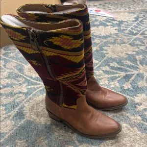 Steve Madden Graced Aztec Multi  Southwest Print Boots size 7.5