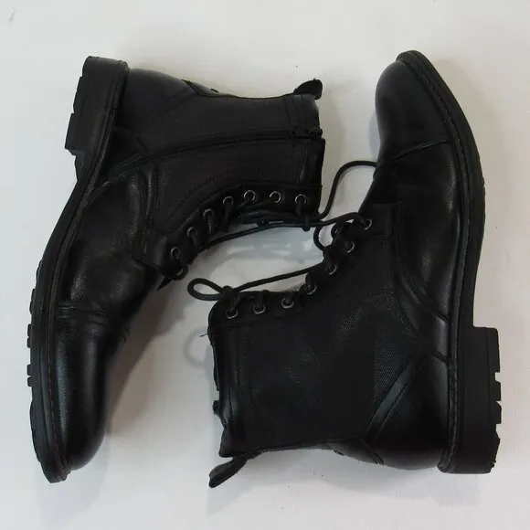 Steve Madden Men's Bunsin Black Lace-Up Boot Size 9.5 Combat/ Moto/ Classic