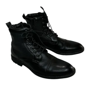 Steve Madden Men's Bunsin Black Lace-Up Boot Size 9.5 Combat/ Moto/ Classic