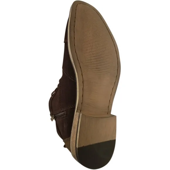 Steve Madden Men's Jonnie Cap toe Leather Boots Brown Suede 8 M