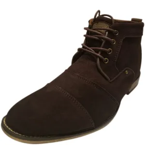 Steve Madden Men's Jonnie Cap toe Leather Boots Brown Suede 8 M