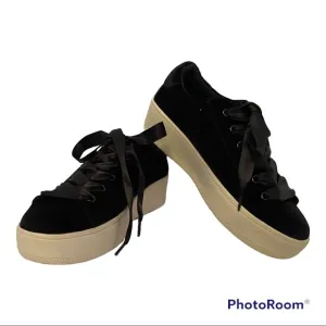 STEVE MADDEN NEW SNEAKER BLACK VELVET SIZE 7.5 BERTIE FASHION TRAINERS SHOES