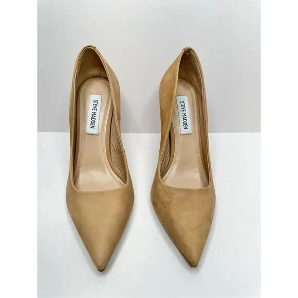 Steve Madden Shoes Womens Size 8 Tan Pointed Toe Pumps Smooth Suede Upper