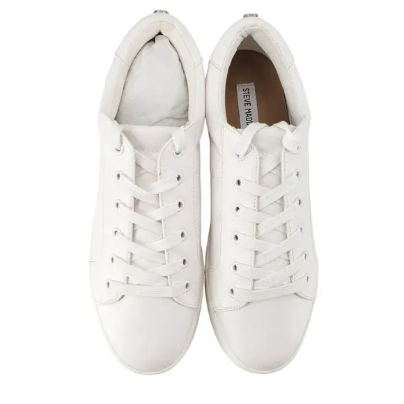 Steve Madden Sneakers Womans 11 Classic Retro Platform Fashion White Shoes