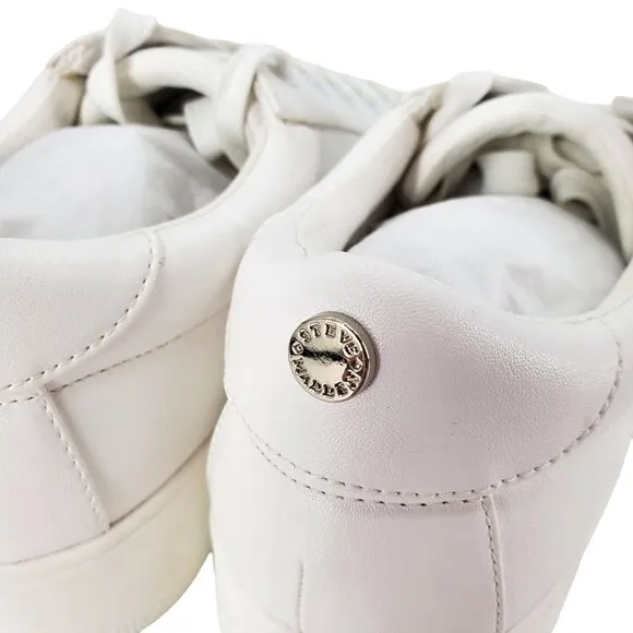 Steve Madden Sneakers Womans 11 Classic Retro Platform Fashion White Shoes
