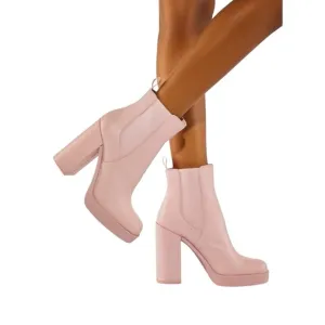 STEVE MADDEN Women's size USA 11 Pink Triple Leather Chelsea Heeled Boots