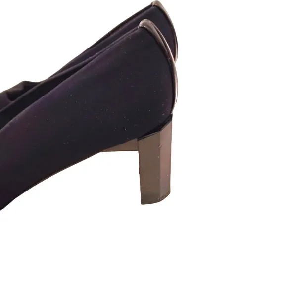 Stuart Weitzman Black Pumps Sz 9.5 BLOCK Heel Shoes Career Office Classic