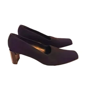 Stuart Weitzman Black Pumps Sz 9.5 BLOCK Heel Shoes Career Office Classic