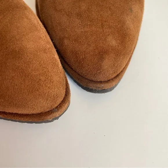 STUART WEITZMAN Brown Suede Gardiner Pointy Toe Block Heel Ankle Boots 9.5