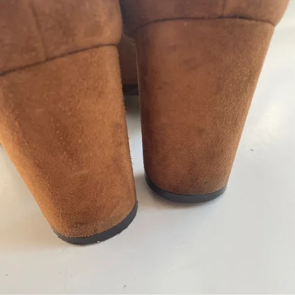 STUART WEITZMAN Brown Suede Gardiner Pointy Toe Block Heel Ankle Boots 9.5