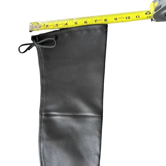 STUART WEITZMAN Genna 60 Leather Thigh Boots Dark Gray Size 7