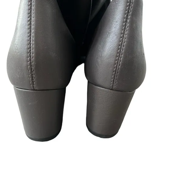 STUART WEITZMAN Genna 60 Leather Thigh Boots Dark Gray Size 7