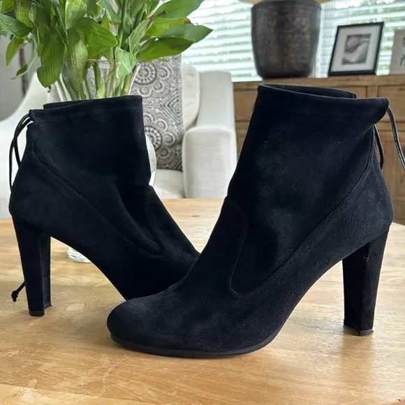 STUART WEITZMAN GLOVE STRETCH SUEDE ANKLE BOOTS Size 11