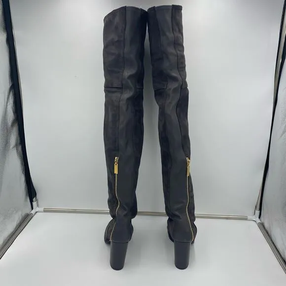 Stuart Weitzman Grey Suede Hardy 90 Over The Knee Thigh High Boots Size 8.5