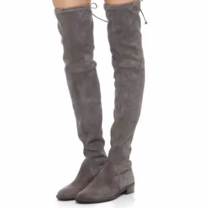 Stuart Weitzman Lowland Gray Taupe Over the Knee Suede Boots - Size 6.5