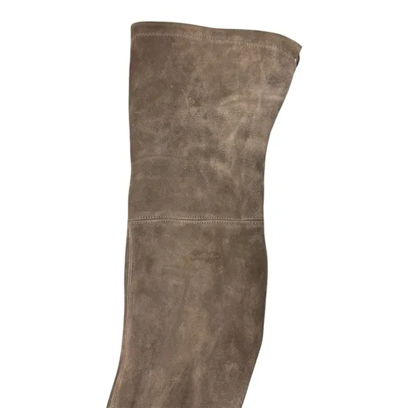 Stuart Weitzman Lowland Gray Taupe Over the Knee Suede Boots - Size 6.5