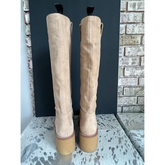 Stuart Weitzman Montana Slouch beige Suede Boots Size 9