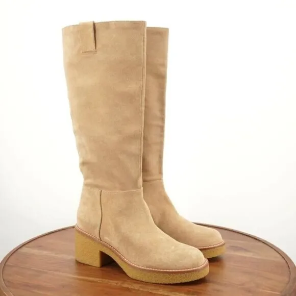 Stuart Weitzman Montana Slouch beige Suede Boots Size 9