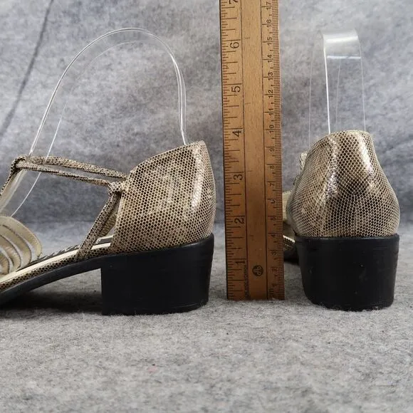 Stuart Weitzman Shoes Women 6 Sandal Dress Fashion Closed Toe Block Heel Slip On