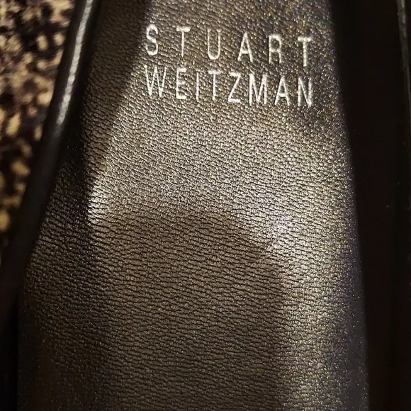 Stuart Weitzman Speckled Calfhair Leather Loafers Size 8 EUC Brown Black EUC