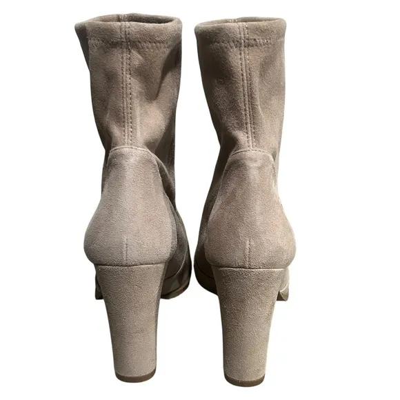 Stuart Weitzman Suede Sock Boots Neutral Tan Beige Size 7
