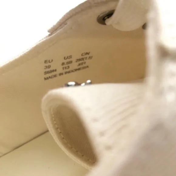 Stuart Weitzman White Canvas Classic Sneakers with Logo