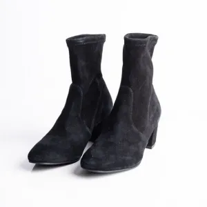 Stuart Weitzman Siggy 60 Black Suede Leather Stretch Sock Boots 36.5 US 6 New