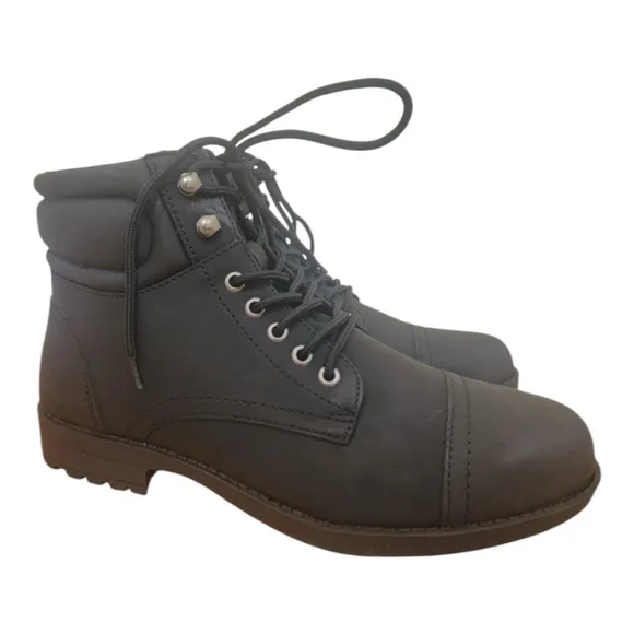Sun Stone Men’s Baker Faux Leather Lace-Up Shoes | Black | Size 12 | NWT