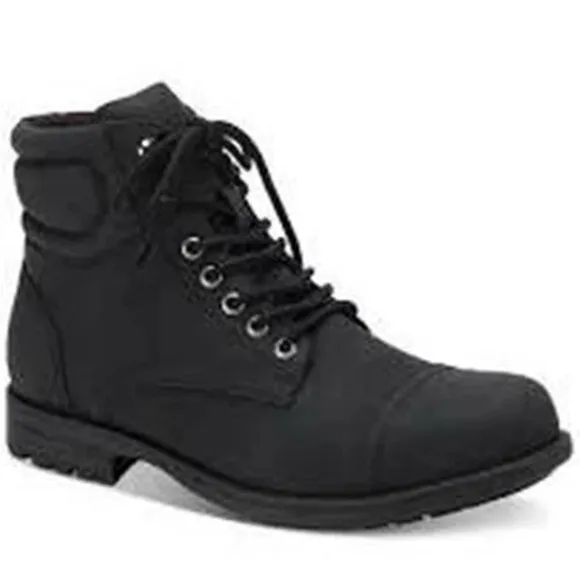 Sun Stone Men’s Baker Faux Leather Lace-Up Shoes | Black | Size 12 | NWT
