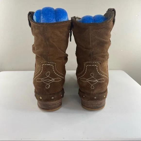 Sundance Etta Tan Suede Slouchy Western Festival Ankle Booties Boots 36