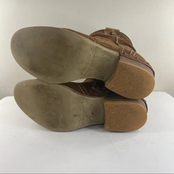 Sundance Etta Tan Suede Slouchy Western Festival Ankle Booties Boots 36