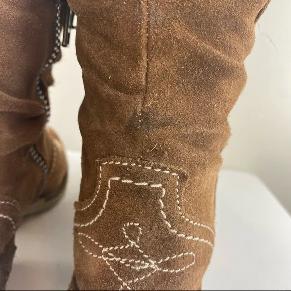 Sundance Etta Tan Suede Slouchy Western Festival Ankle Booties Boots 36