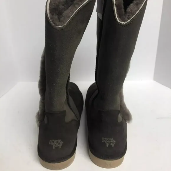 Superlamb Mens Cowboy All Suede Leather Boots Brown, Size 11E