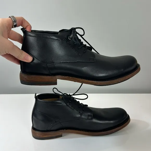 Sutro of San Francisco Black Leather Lace Up a boots Size 9D