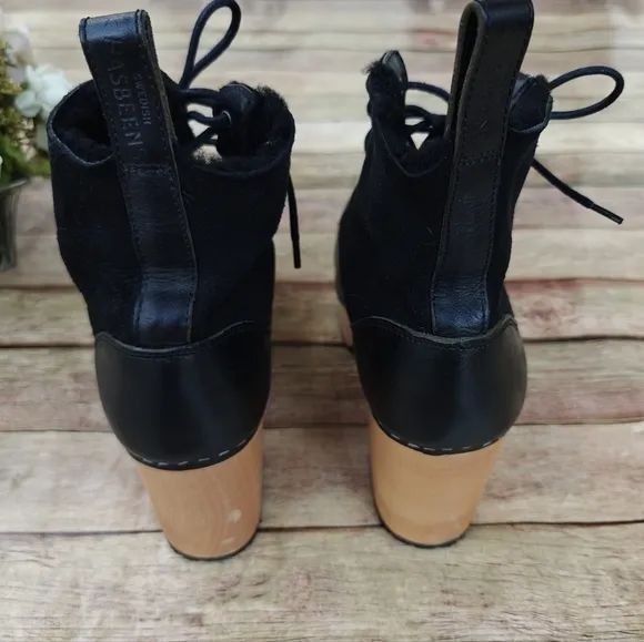 Swedish Hasbeens Hippie Lace Up Boots Size 38 / US 8