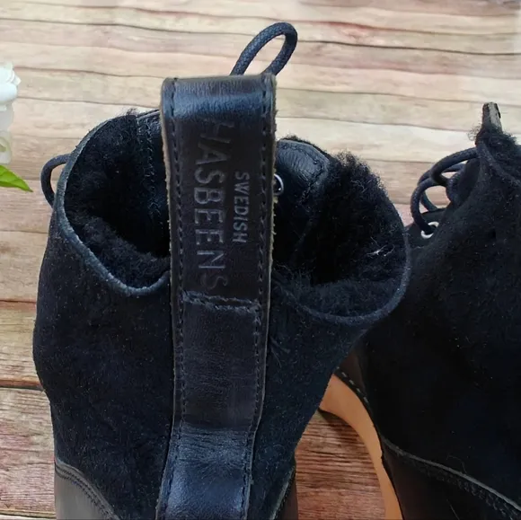 Swedish Hasbeens Hippie Lace Up Boots Size 38 / US 8