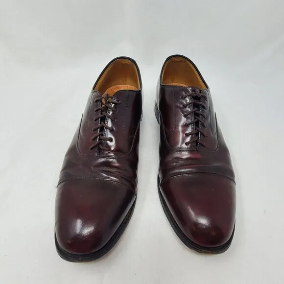 Sz 10.5 D JOHNSTON &amp; MURPHY OPTIMA Men's Shoes Balmoral Oxford Brown Leather