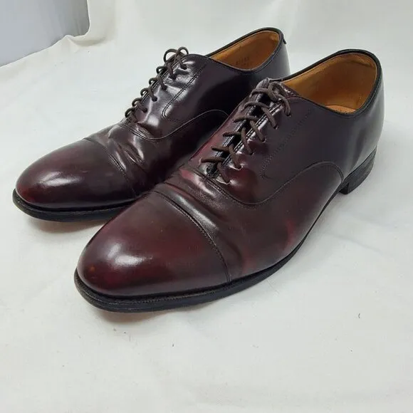 Sz 10.5 D JOHNSTON &amp; MURPHY OPTIMA Men's Shoes Balmoral Oxford Brown Leather