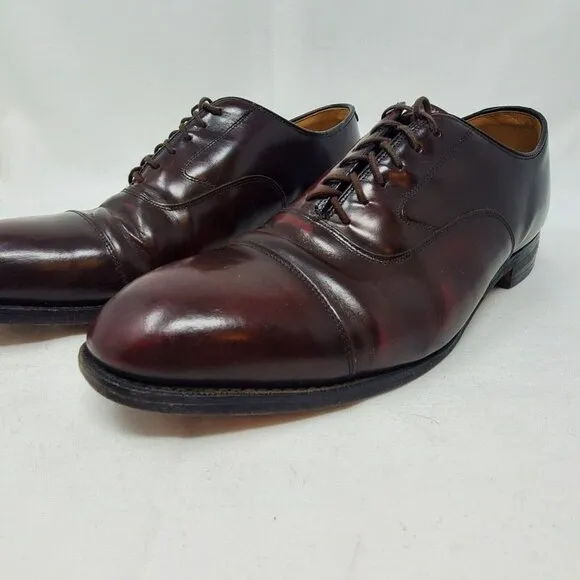Sz 10.5 D JOHNSTON &amp; MURPHY OPTIMA Men's Shoes Balmoral Oxford Brown Leather