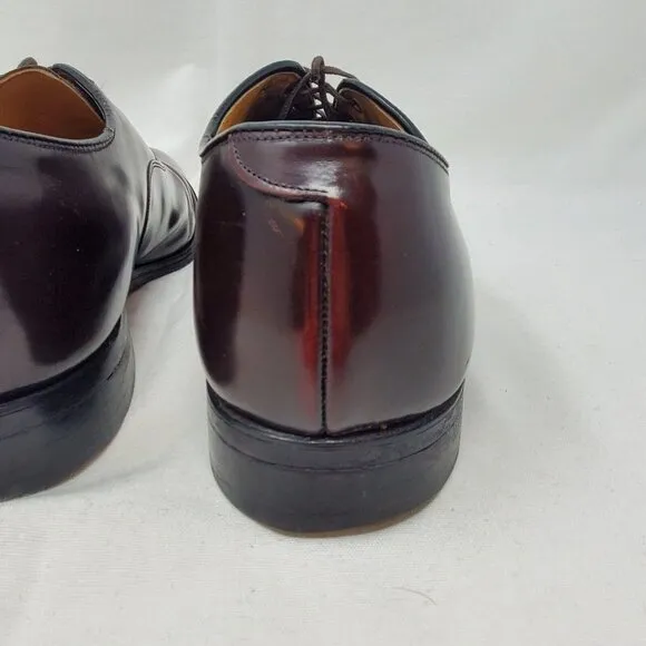 Sz 10.5 D JOHNSTON &amp; MURPHY OPTIMA Men's Shoes Balmoral Oxford Brown Leather