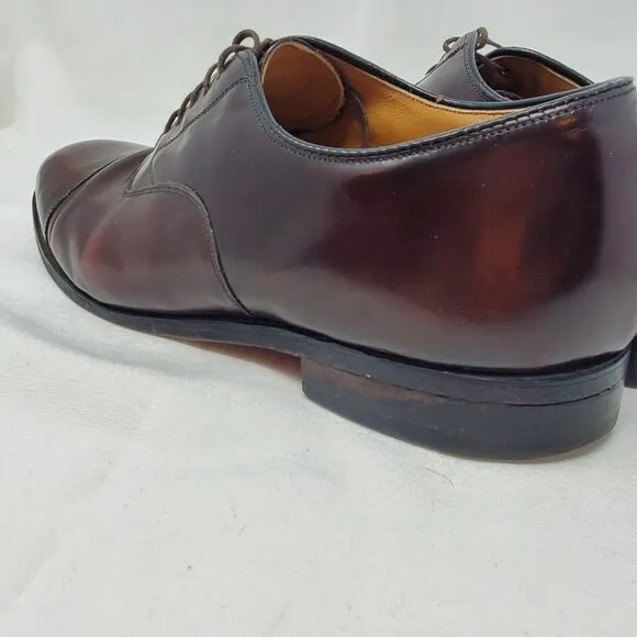 Sz 10.5 D JOHNSTON &amp; MURPHY OPTIMA Men's Shoes Balmoral Oxford Brown Leather