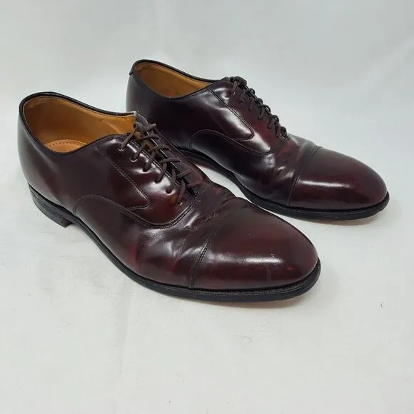 Sz 10.5 D JOHNSTON &amp; MURPHY OPTIMA Men's Shoes Balmoral Oxford Brown Leather