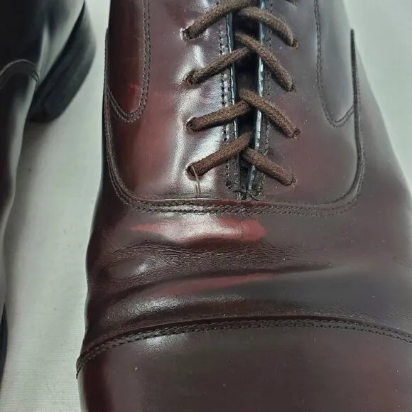 Sz 10.5 D JOHNSTON &amp; MURPHY OPTIMA Men's Shoes Balmoral Oxford Brown Leather