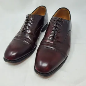 Sz 10.5 D JOHNSTON &amp; MURPHY OPTIMA Men's Shoes Balmoral Oxford Brown Leather