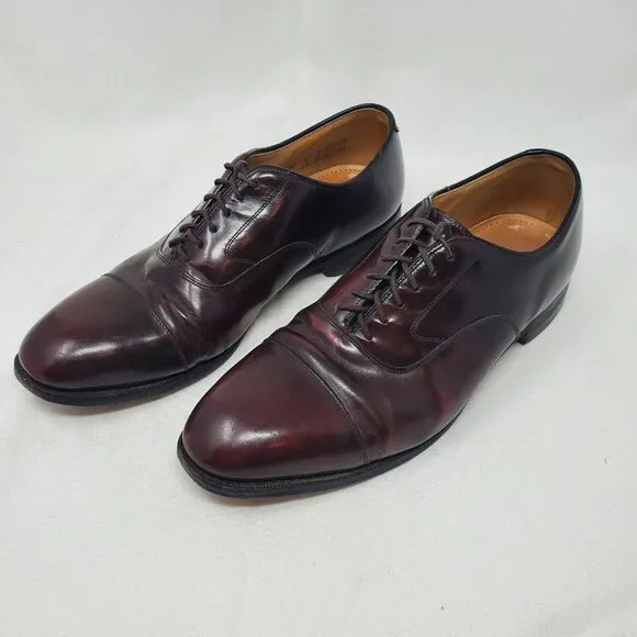 Sz 10.5 D JOHNSTON &amp; MURPHY OPTIMA Men's Shoes Balmoral Oxford Brown Leather