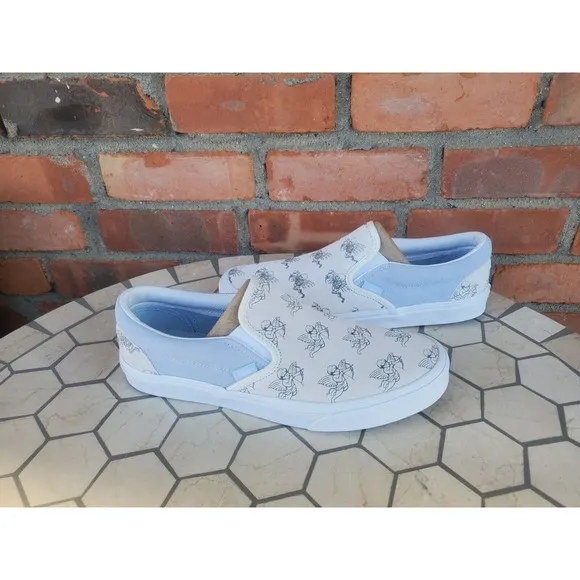 Sz 9.5 Vans Men Classic Slip On Love You To Death Skelaton Shoes Rare Halloween