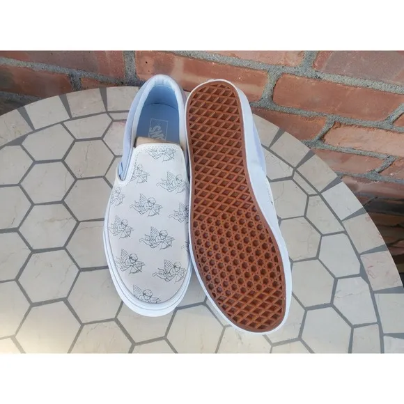 Sz 9.5 Vans Men Classic Slip On Love You To Death Skelaton Shoes Rare Halloween