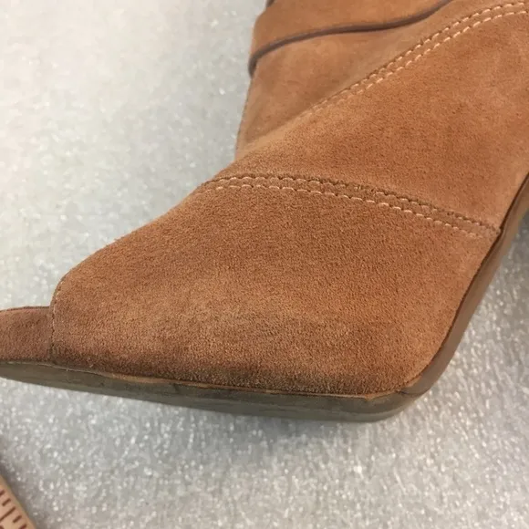 Tabitha Simmons Eva Suede Peep-Toe Ankle Boots – Tan, EU 38
